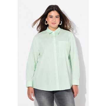 Blouse à rayures, ligne A, col de chemise et manches longues