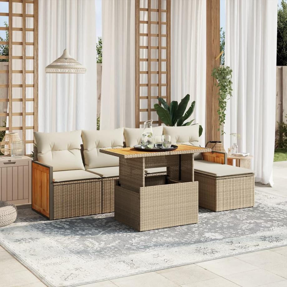 VidaXL set divano da giardino Polirattan  