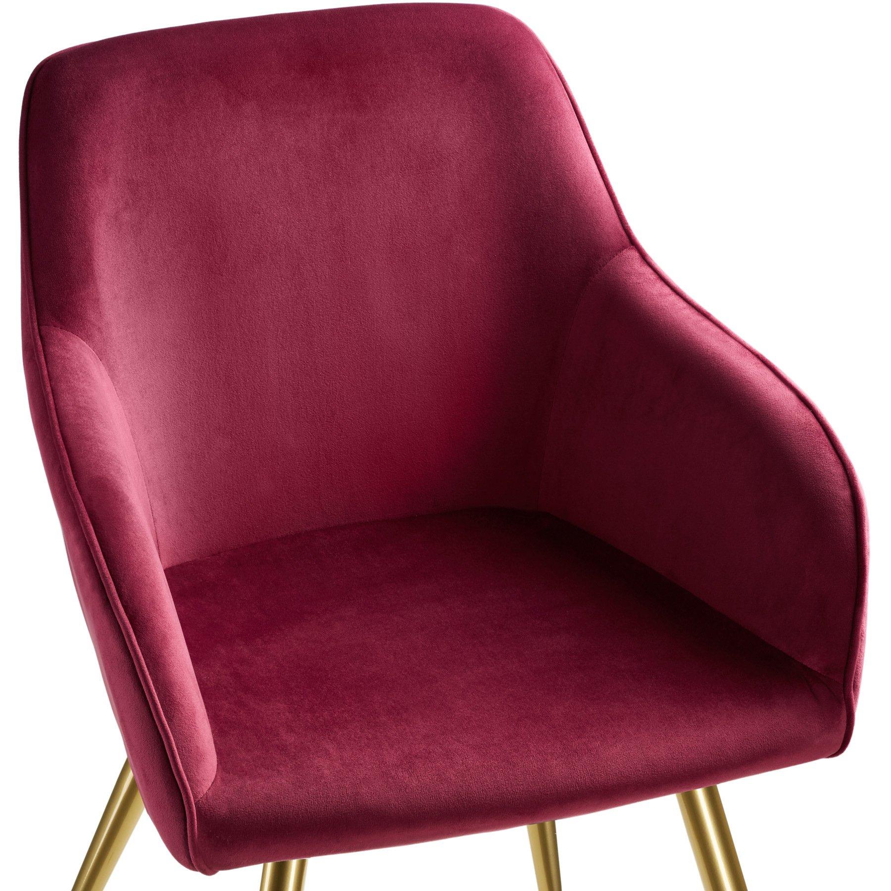 Tectake Chaise MARILYN Effet velours style scandinave  