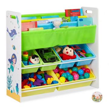 Etagère pour enfants avec 10 compartiments et motifs