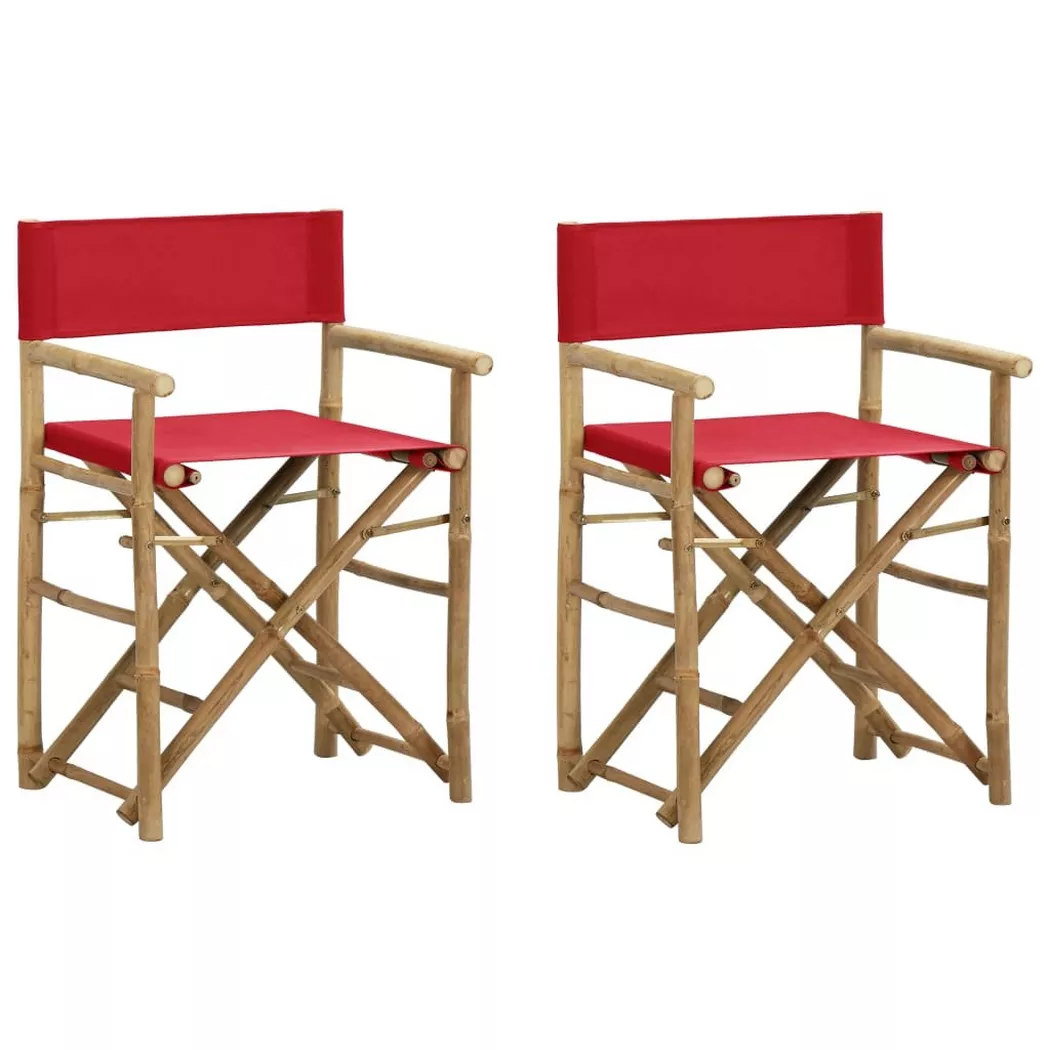 VidaXL - Regiestuhl bambus, One Size, Rot Bunt