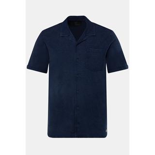 JP1880  Camicia in piqué dalla vestibilità cubana con colletto alla cubana e mezze maniche, fino alla tg. 8XL 