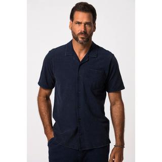 JP1880  Camicia in piqué dalla vestibilità cubana con colletto alla cubana e mezze maniche, fino alla tg. 8XL 