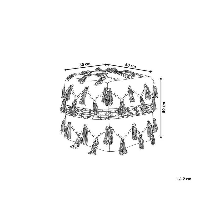 Beliani Pouf en Coton Rétro THONDI  