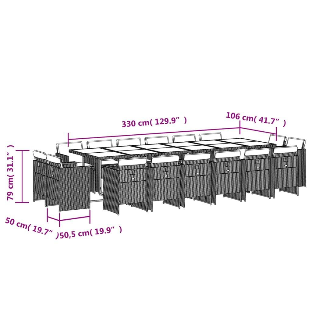 VidaXL Ensemble de salle à manger de jardin rotin synthétique  