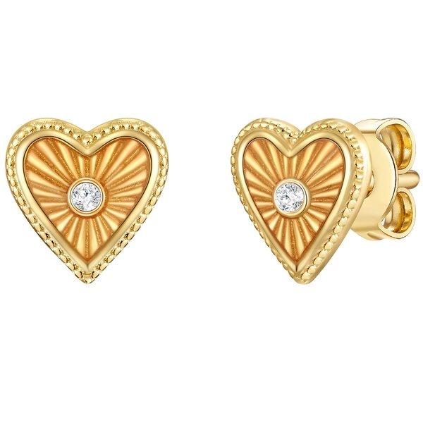 Image of Ohrstecker Herz Damen Gold 8mm