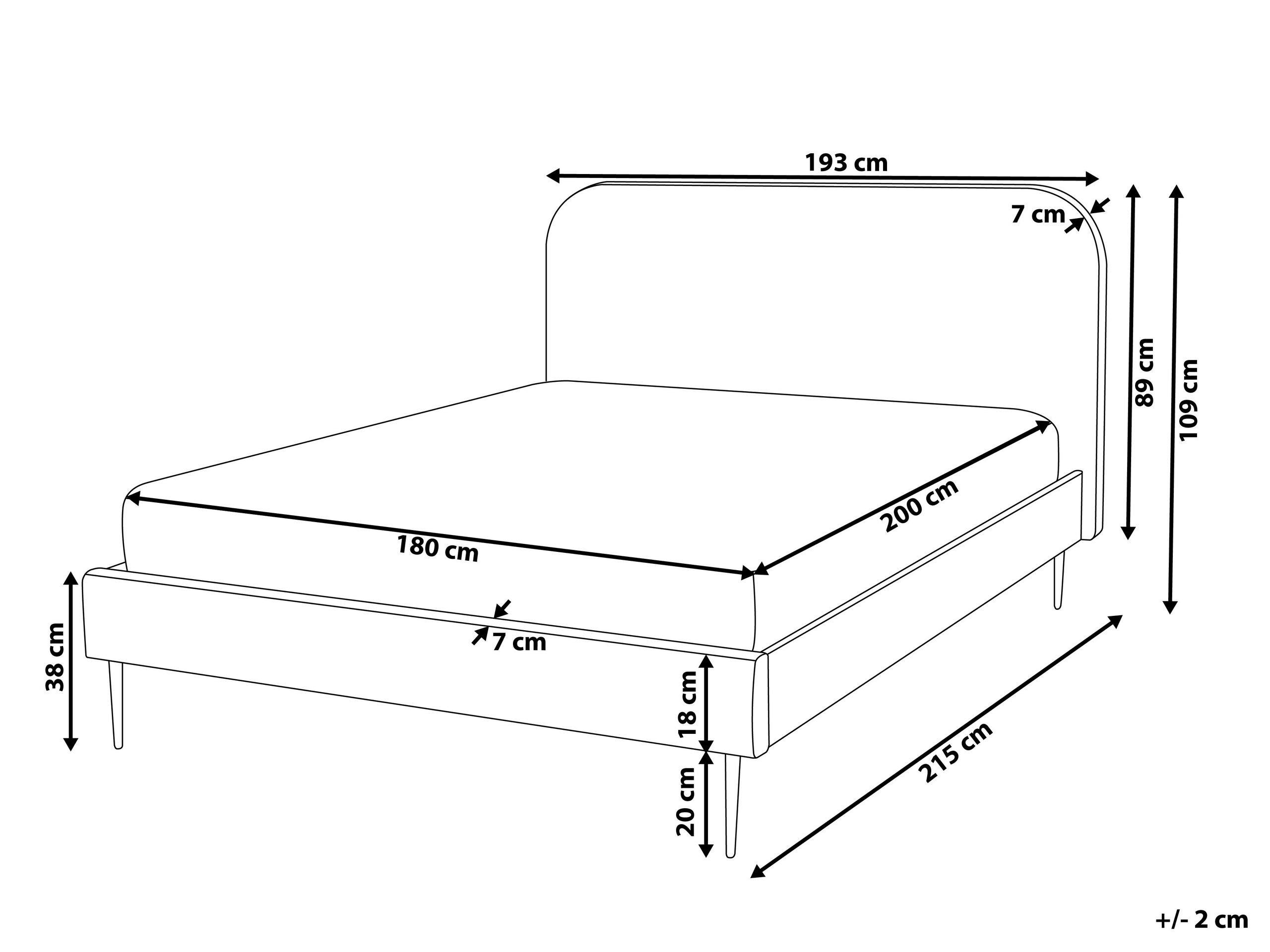 Beliani Letto con rete a doghe en Bouclé Scandinavo FLAYAT  