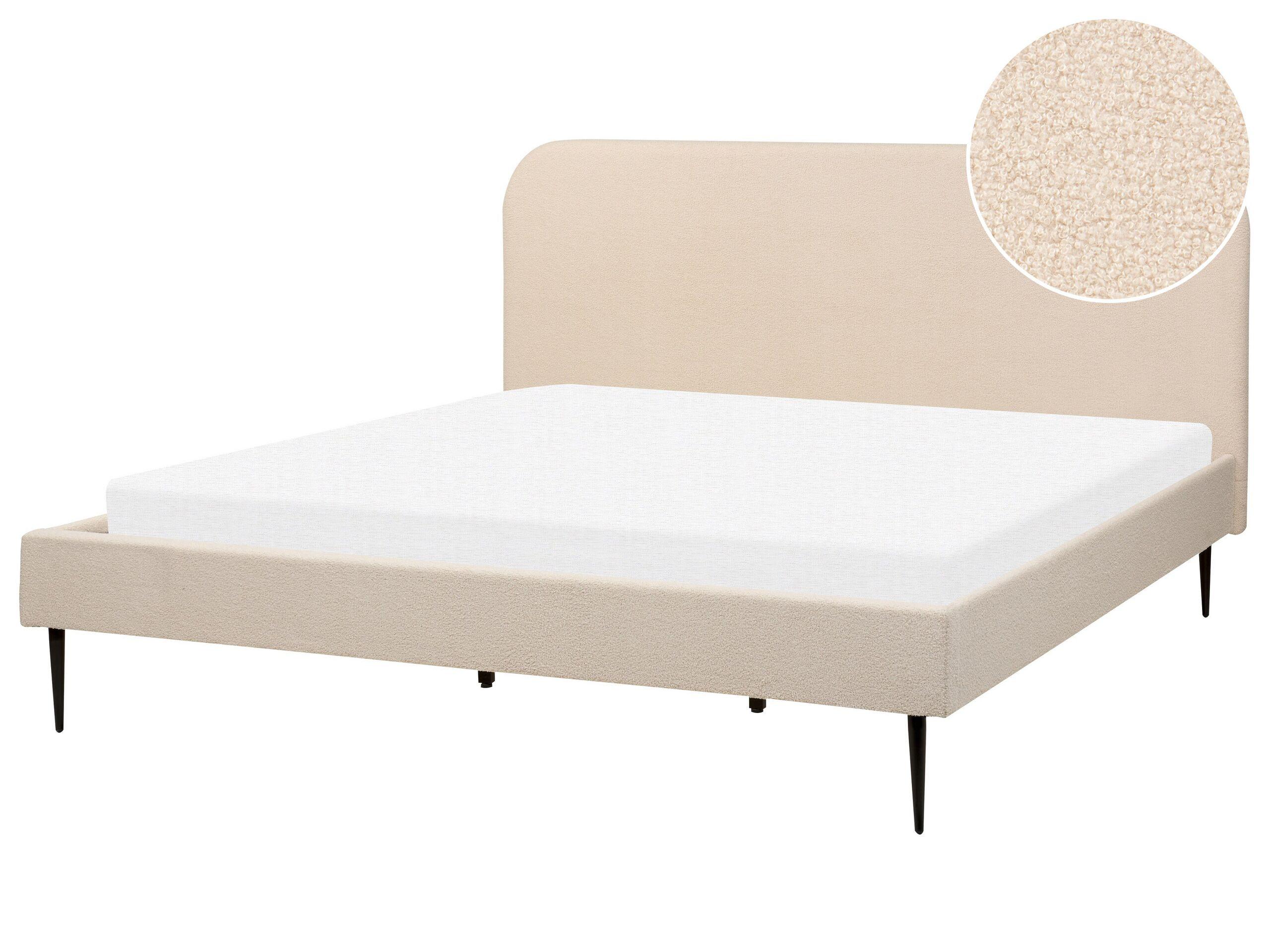 Beliani Letto con rete a doghe en Bouclé Scandinavo FLAYAT  