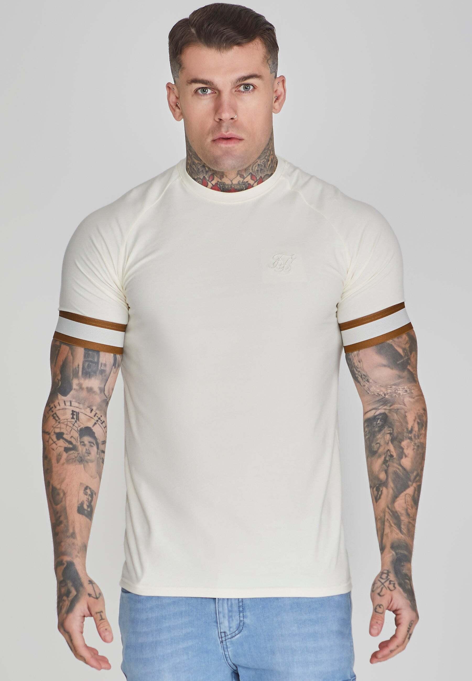 Image of T-shirt Tech T-shirt In Ecru Herren Beige M