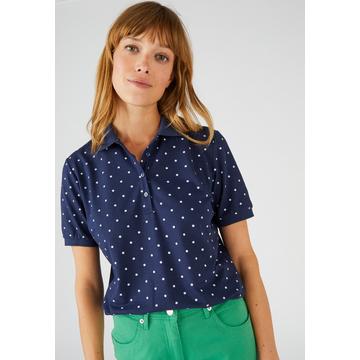 Kurzärmeliges Poloshirt, Steppmasche.