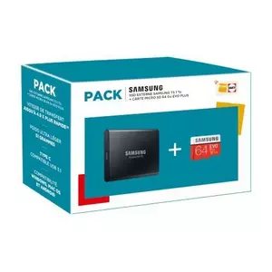 Pack Fnac Externe SSD  T5 1 TB + Micro SD Karte 64 GB Evo Plus