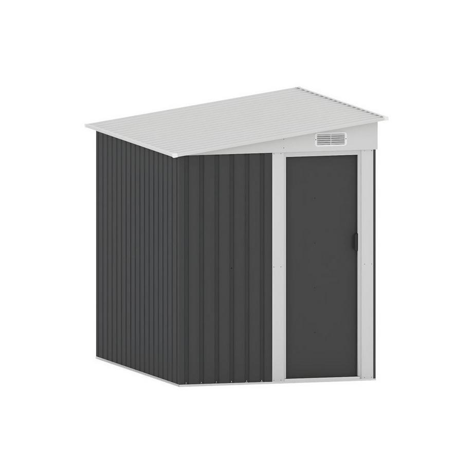 Vente-unique Anlehn-Gartenhaus Metall - verzinkter Stahl - Anthrazit - 3,15 m² - DAXTON  