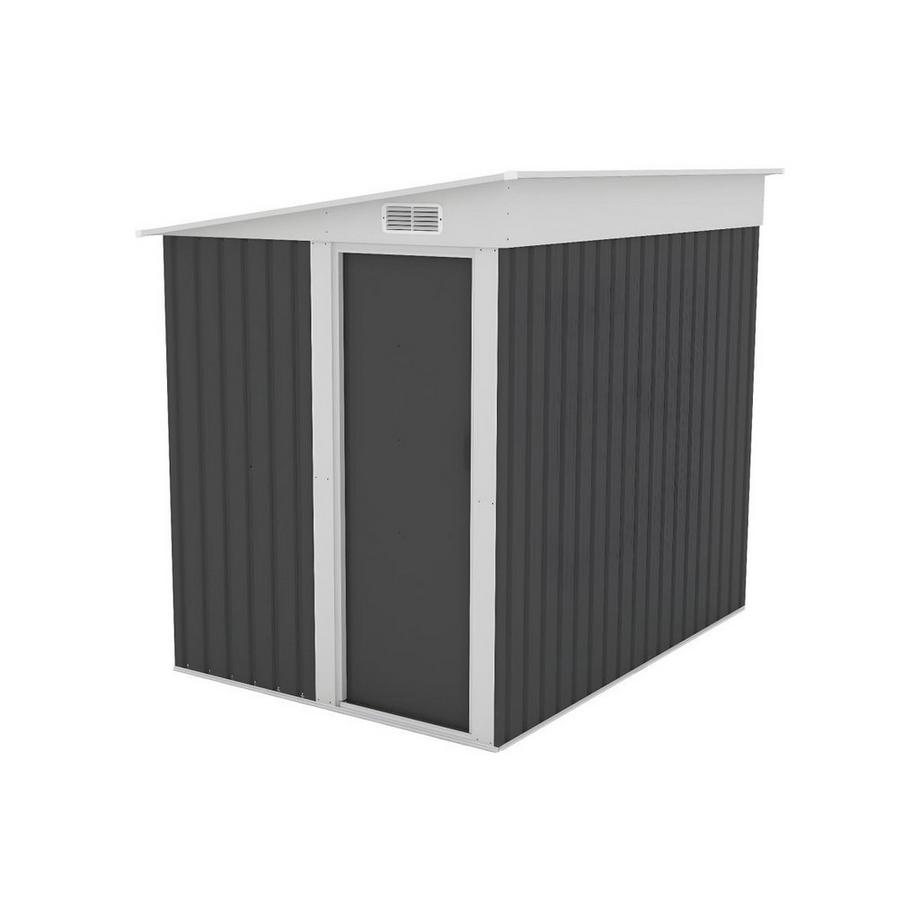 Vente-unique Anlehn-Gartenhaus Metall - verzinkter Stahl - Anthrazit - 3,15 m² - DAXTON  