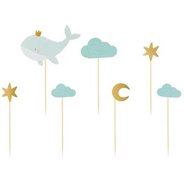 Décorations pour moules à muffins - Baleine 11cm-13,5cm 7 pièces