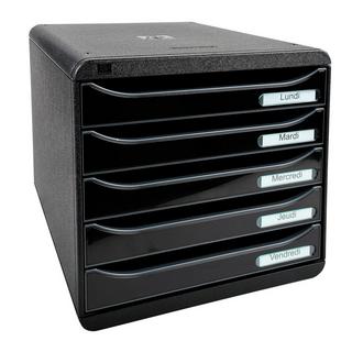 Exacompta Schubladenbox Big Box Plus, 5 offene Schubladen, Glossy  