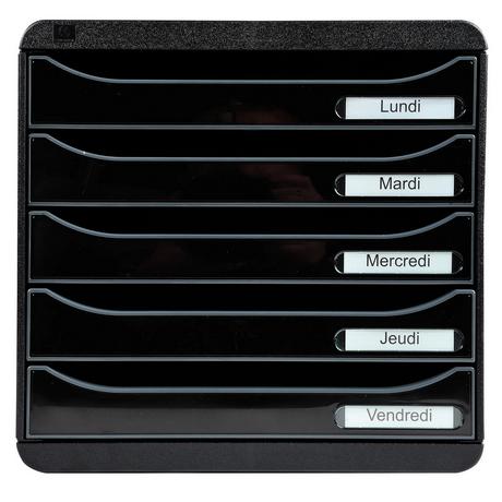 Exacompta Schubladenbox Big Box Plus, 5 offene Schubladen, Glossy  