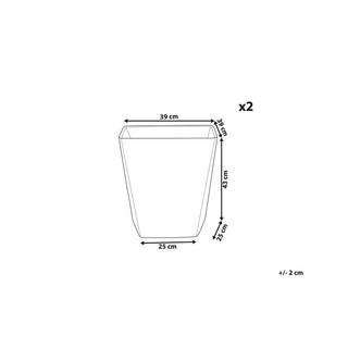 Beliani Set mit 2 Blumentöpfen aus Lehm-Faser-Mischung Klassisch DELOS  