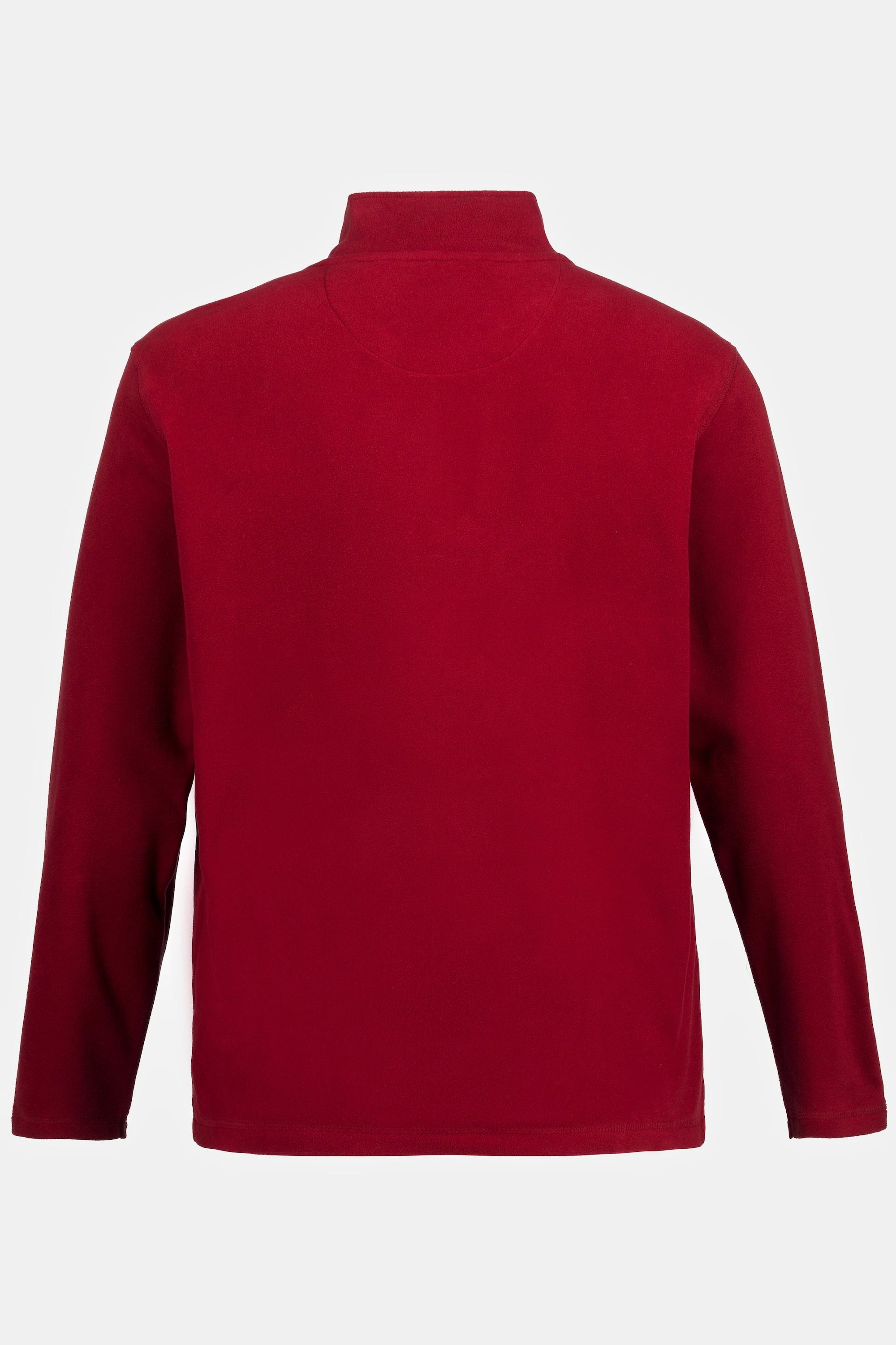 JP1880  Pullover polo di pile leggero con colletto alto e zip 