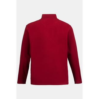 JP1880  Pullover polo di pile leggero con colletto alto e zip 