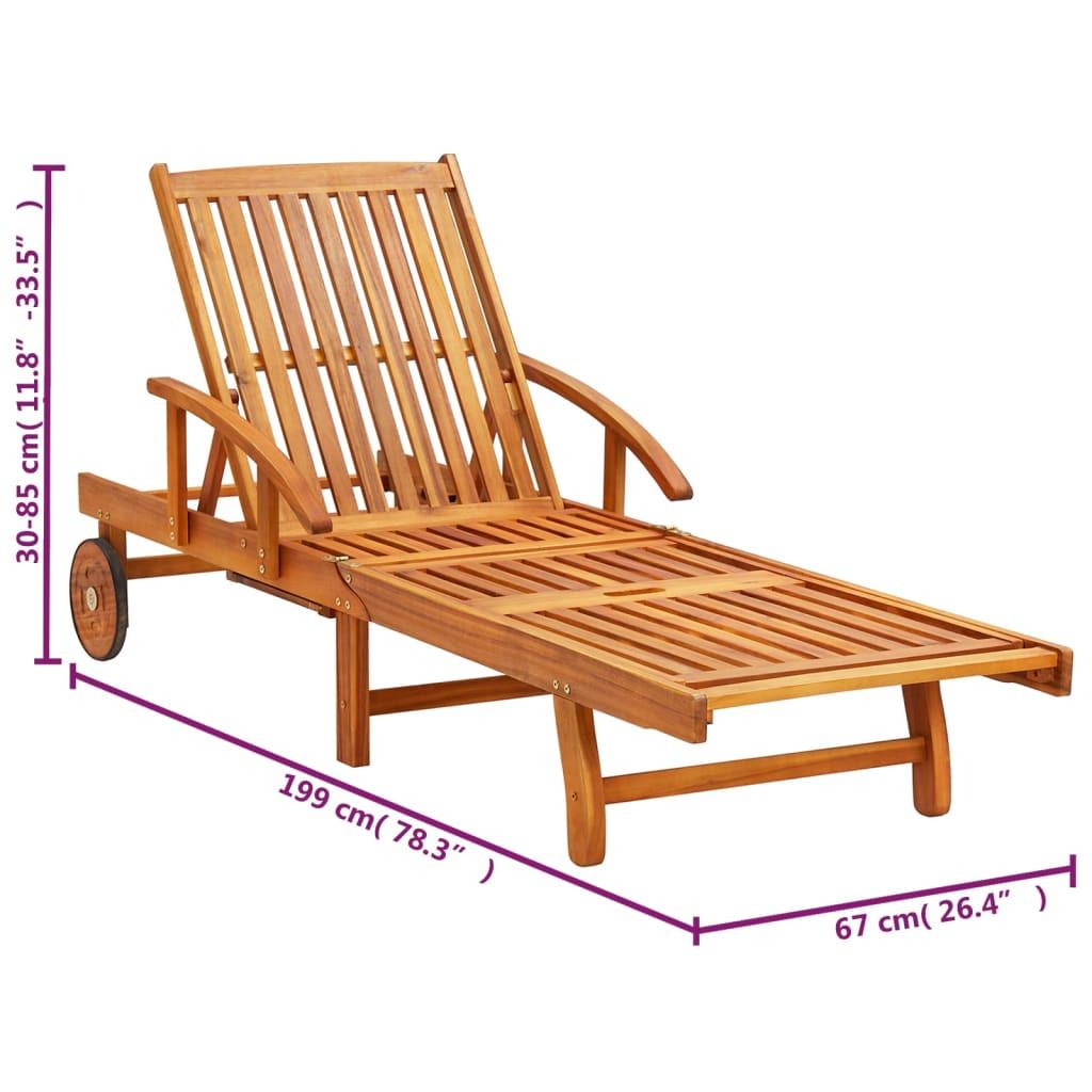 VidaXL set lettini prendisole Legno di acacia  