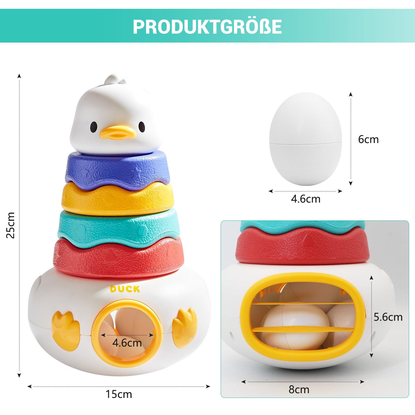 Activity-board  Jouet à empiler pour bébé avec anneaux, 3in1 oeufs de Pâques assortis, tour à empiler pour jouer à empiler 