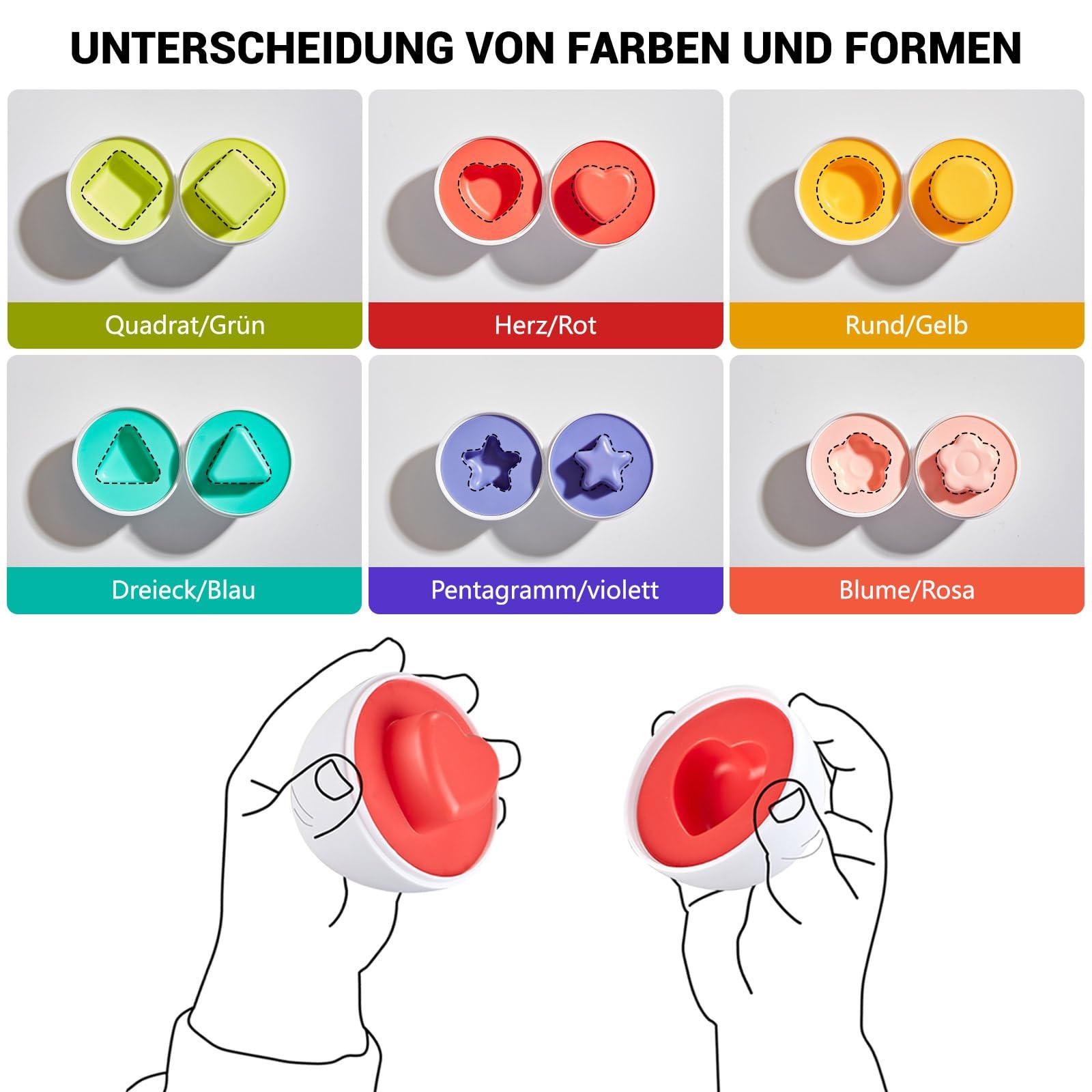 Activity-board  Baby Stapelspielzeug mit Ringen, 3in1 passende Ostereier, Stapelturm zum Stapeln spielen 