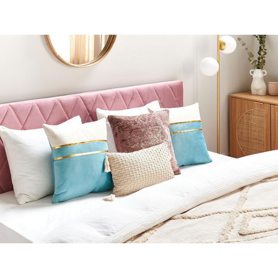 Beliani Dekokissen 2er Set aus Samtstoff Glamourös ALLIUM  