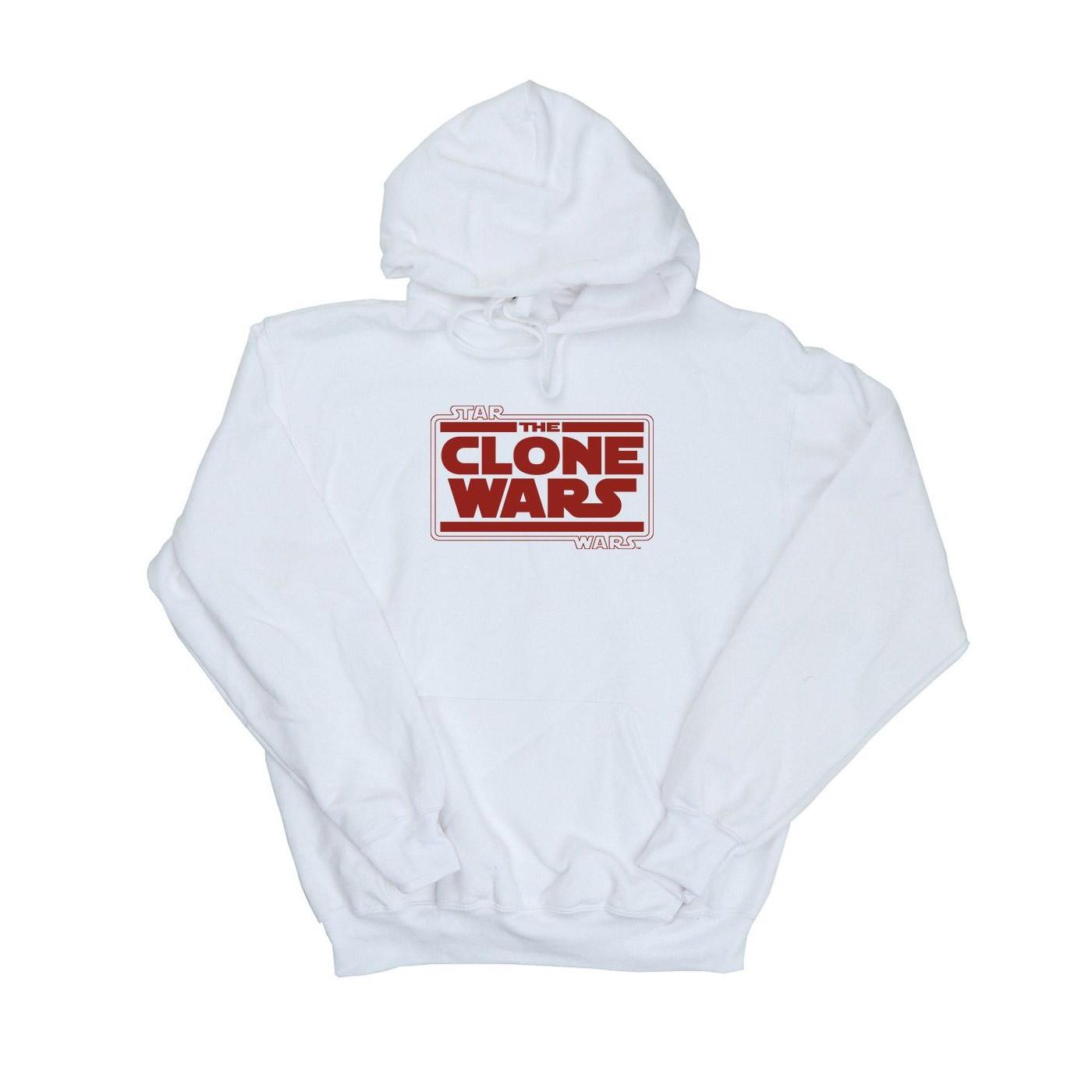 Image of Clone Wars Logo Kapuzenpullover Herren Weiss S