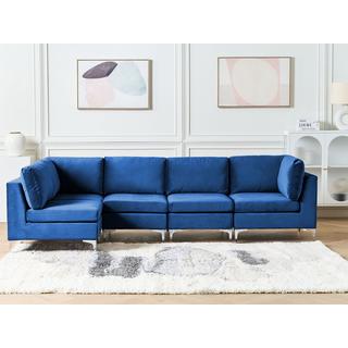 Beliani Ecksofa aus Samtstoff Modern EVJA  