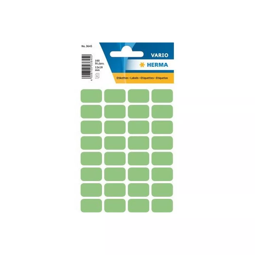 HERMA – Etiketten 12×18mm 3645 grün 160 Stück, One Size