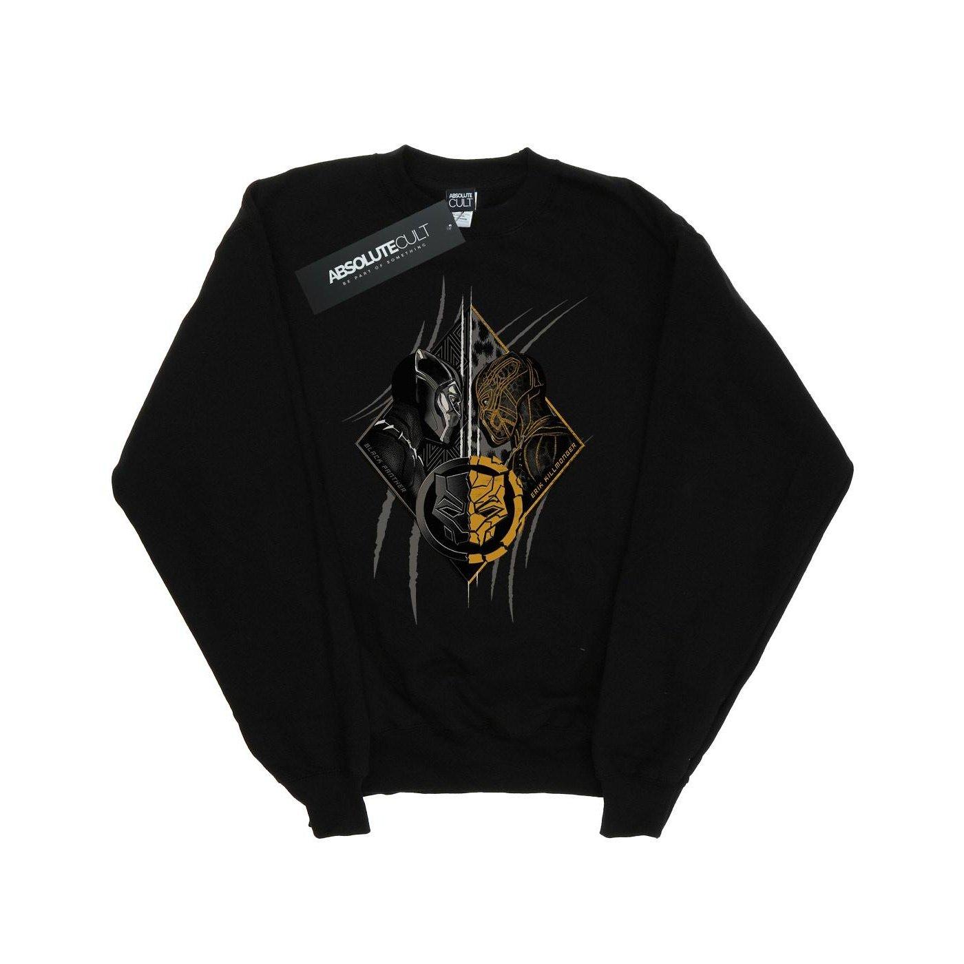 Image of Black Panther Vs Killmonger Sweatshirt Unisex Schwarz 152-158
