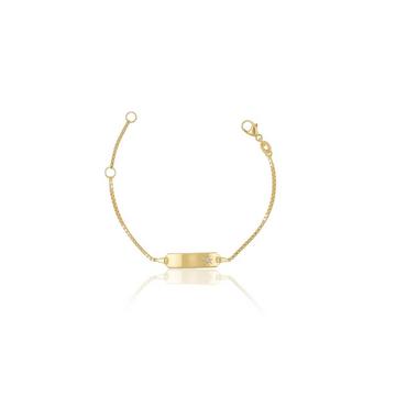 ID-Bracelet Venezianer Gelbgold 750 Diamant 0.0075ct. 1.1mm, 14cm