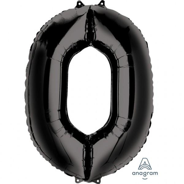 Image of Folienballon Nummer 0 Schwarz