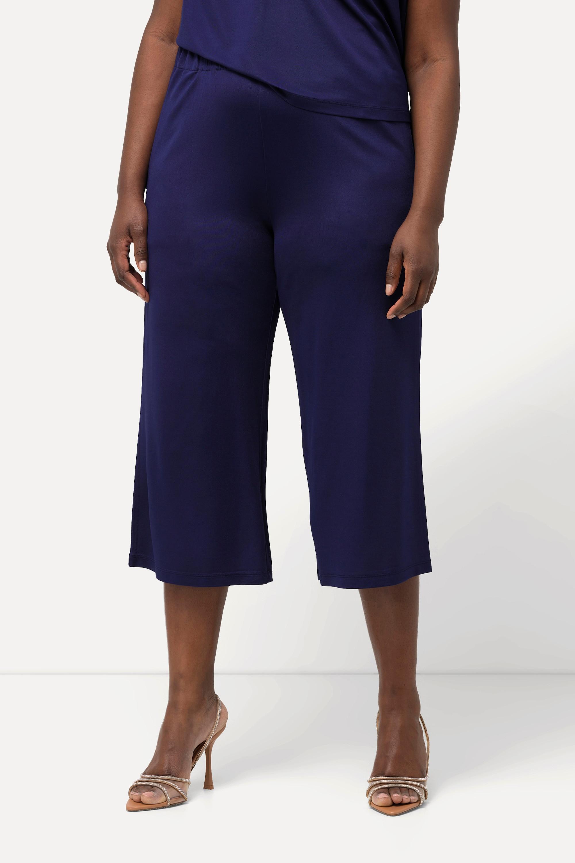 Ulla Popken  Jupe-culotte longueur mollet, tissu fluide. Jambe large et taille élastique. 