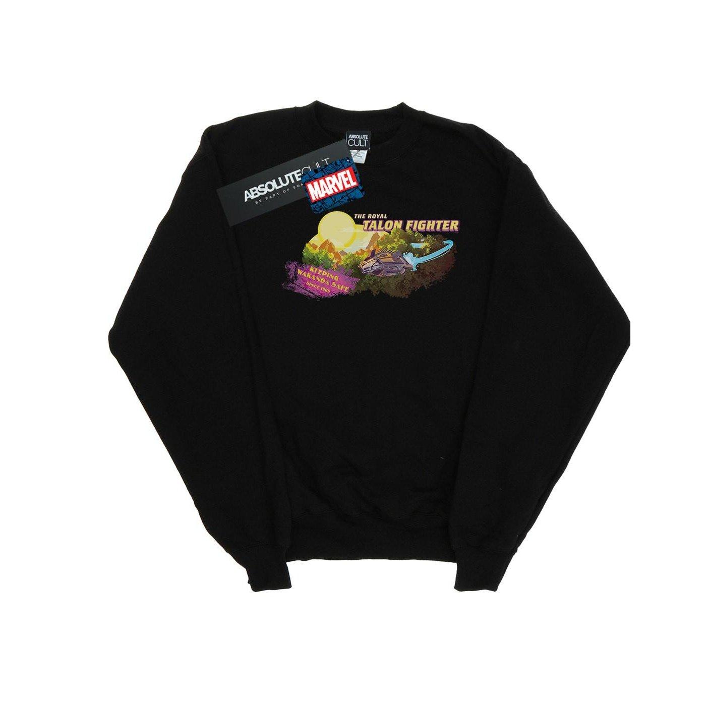 Image of Black Panther Talon Fighter Wakanda Sweatshirt Unisex Schwarz 140/146