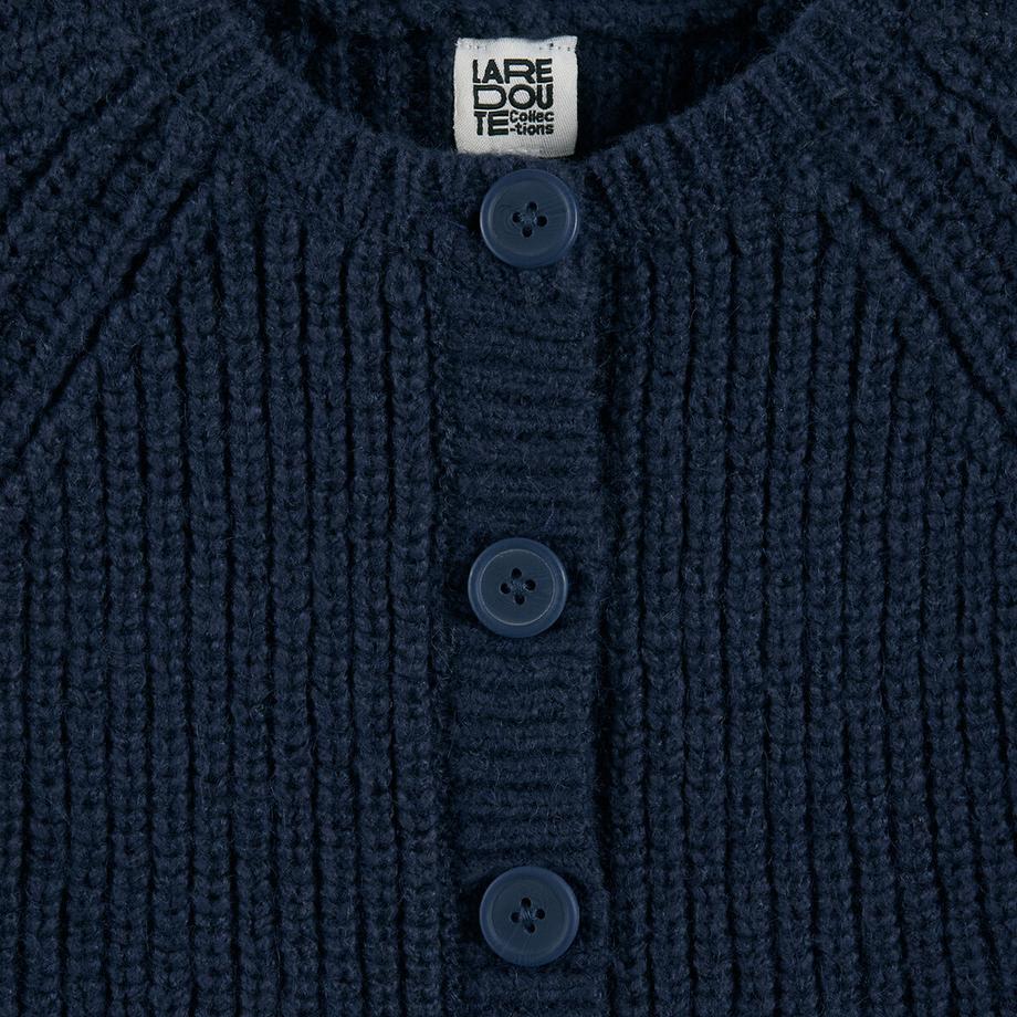 La Redoute Collections  Strickjacke mit Rundhalsausschnitt 