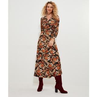 Joe Browns  Herbstliches Midikleid mit Blumenmuster und V-Ausschnitt 