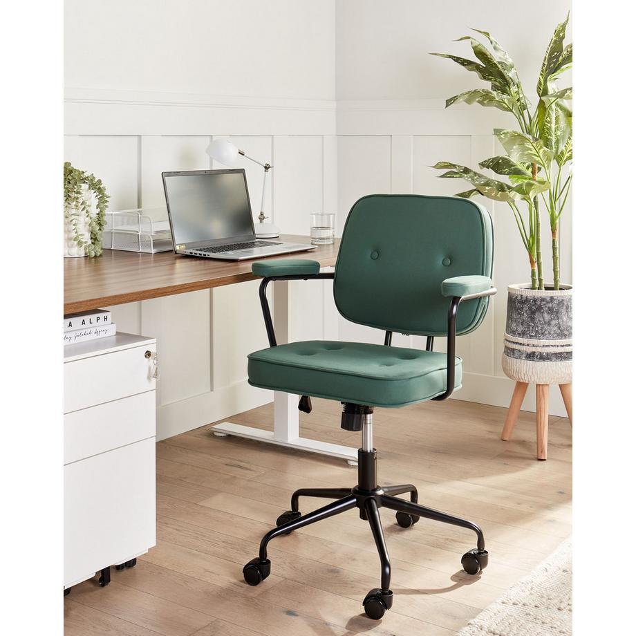 Beliani Sedia da scrivania en Tessuto Retrò PAWNEE  