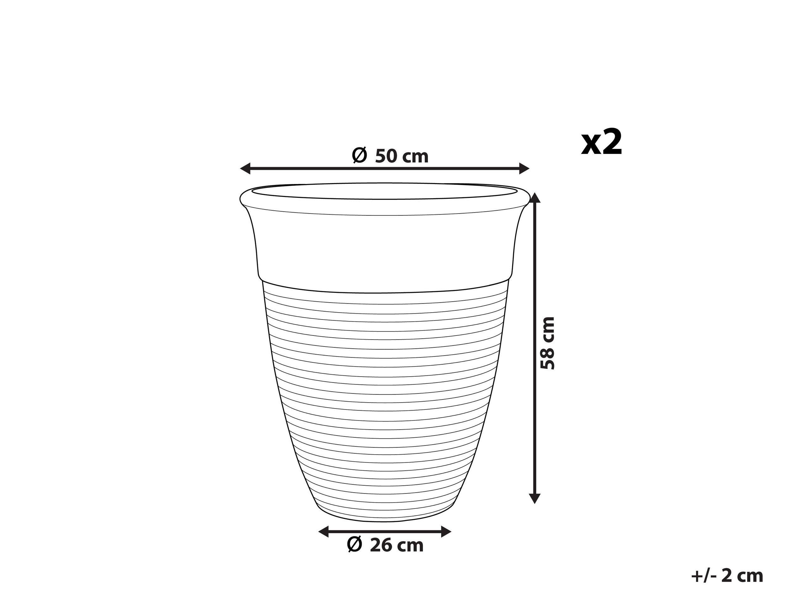 Beliani Set mit 2 Blumentöpfen aus Steingemisch Modern KATALIMA  