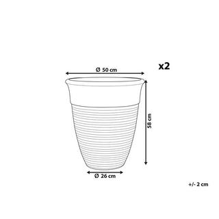 Beliani Set mit 2 Blumentöpfen aus Steingemisch Modern KATALIMA  