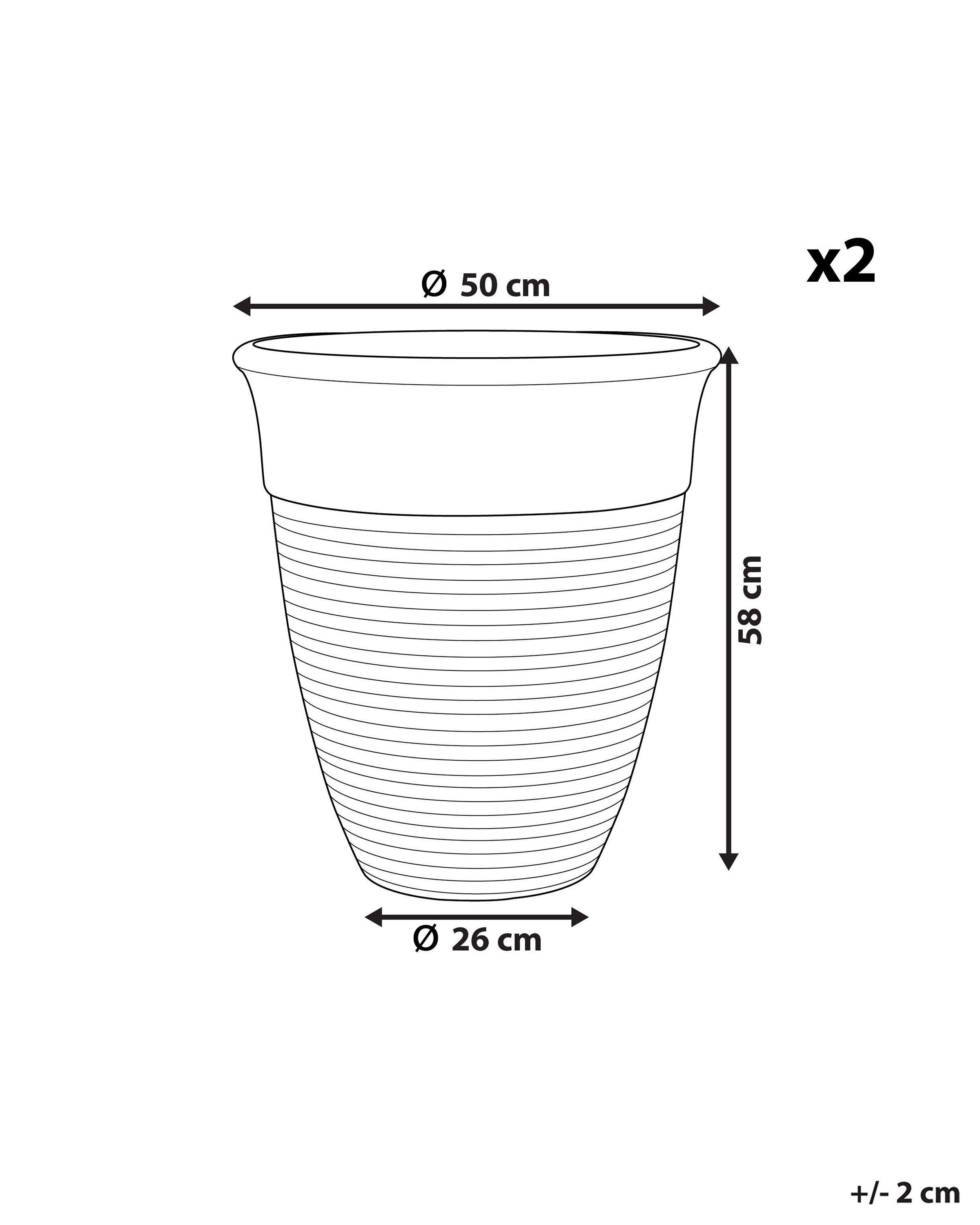 Beliani Lot de 2 pots de fleurs en Mélange de pierre Industriel KATALIMA  