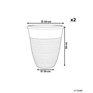 Beliani Lot de 2 pots de fleurs en Mélange de pierre Industriel KATALIMA  