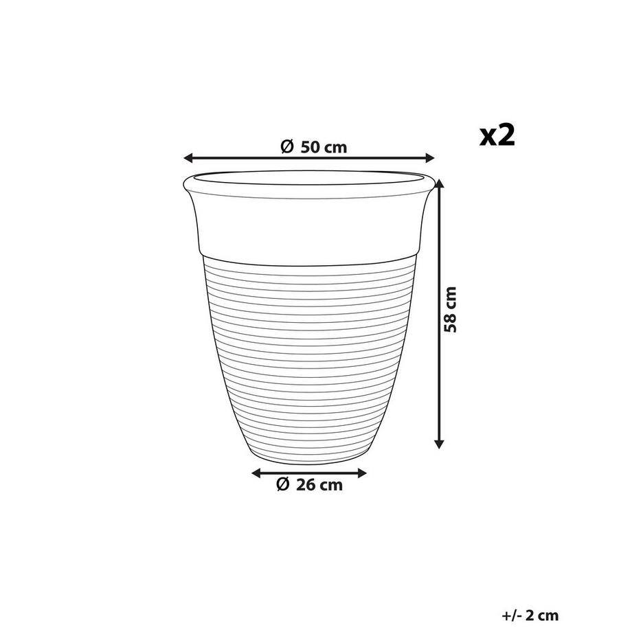 Beliani Set di 2 vasi per piante en Fibra d'argilla  KATALIMA  