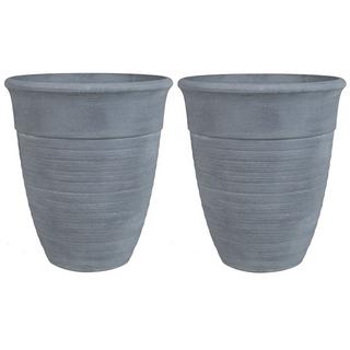 Beliani Lot de 2 pots de fleurs en Mélange de pierre Moderne KATALIMA  