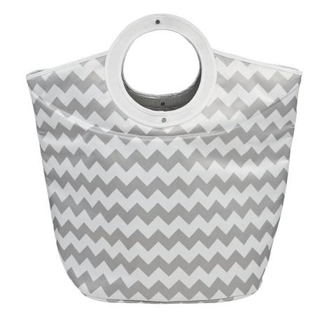 diaqua Bac à linge Zik Zak blanc/gris  