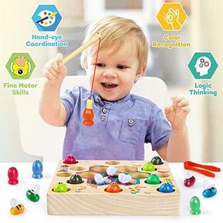 Activity-board  Magnetisches Angelspiel 2 Jahre Kinderspielzeug 2 in 1 Holzmagnetspiel 