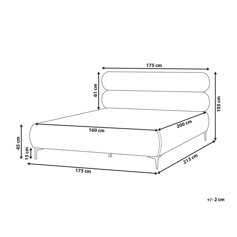 Beliani Letto en Bouclé Minimalista LESSAY  
