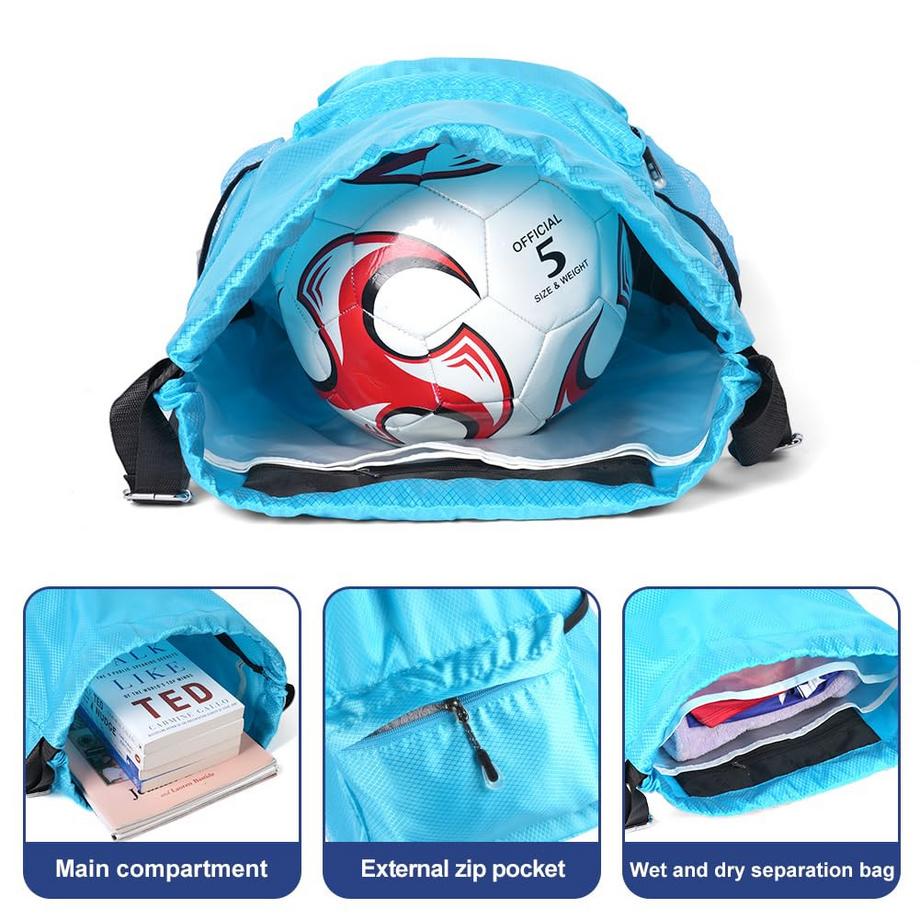 Only-bags.store Sac à dos de sport à cordon de serrage et grande capacité  