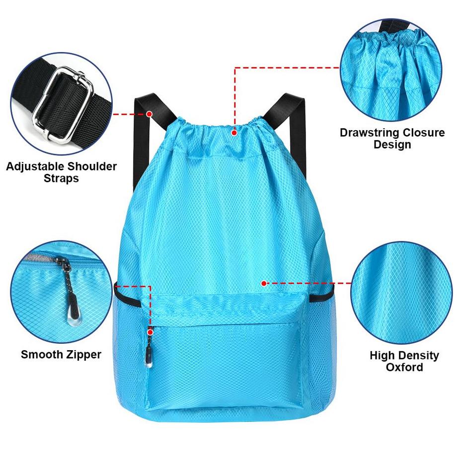 Only-bags.store Sac à dos de sport à cordon de serrage et grande capacité  
