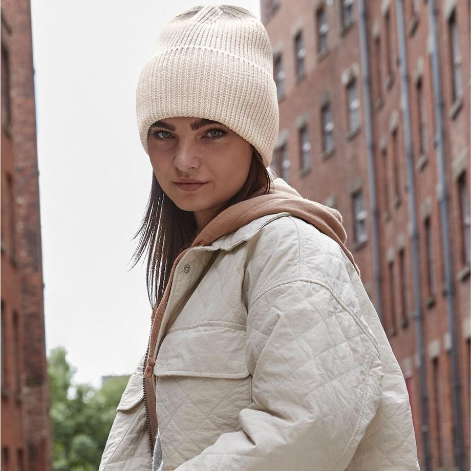 Beechfield Berretto a costine con risvolto  